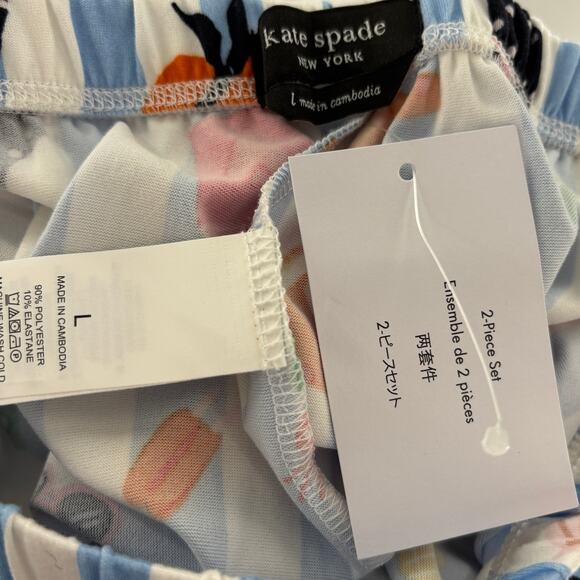 Kate Spade Blue Striped Beach Vacation Pajama PJ Pants - Picture 7 of 8